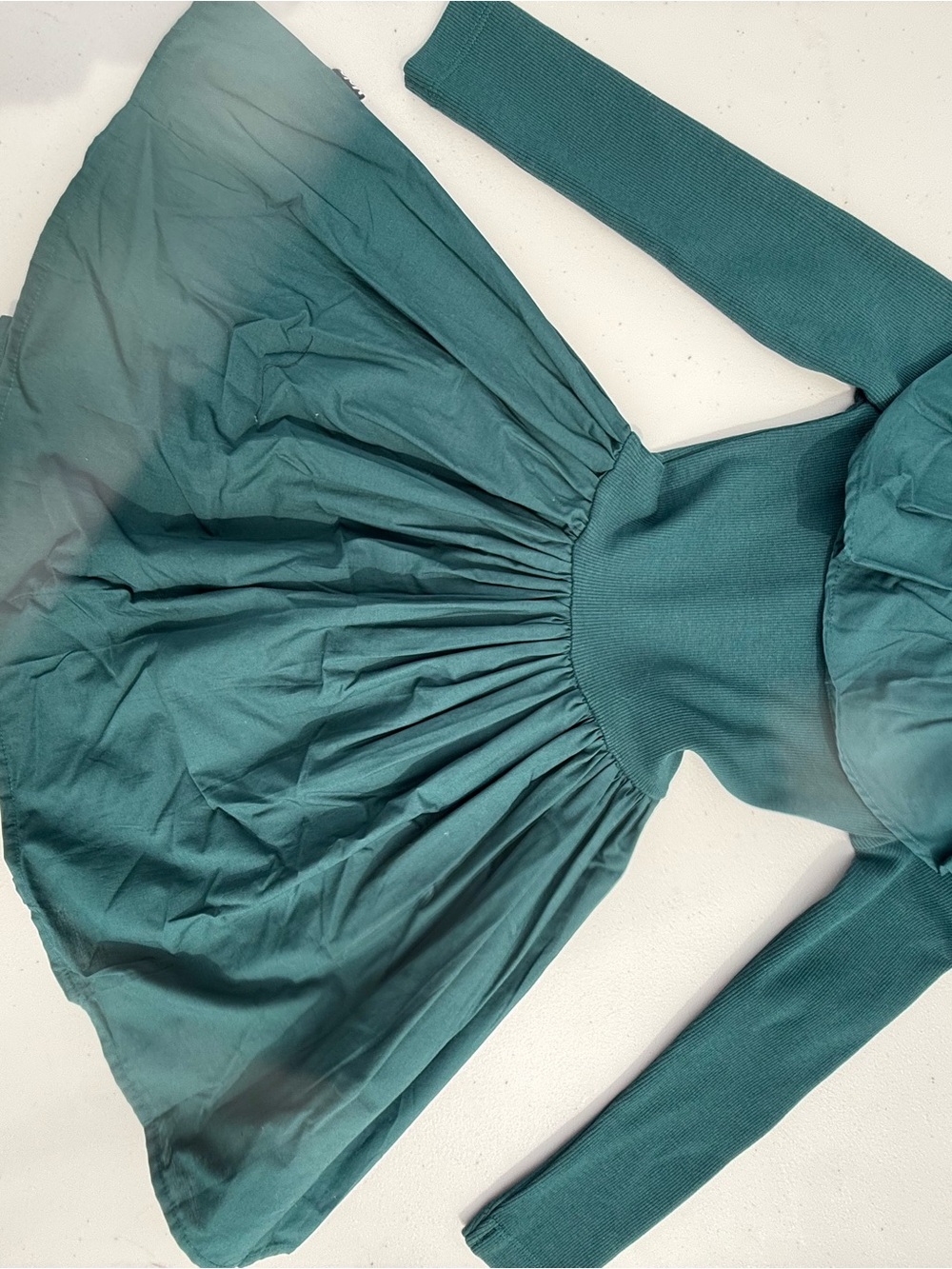 Molo Green Gathered Waist Knit Dress